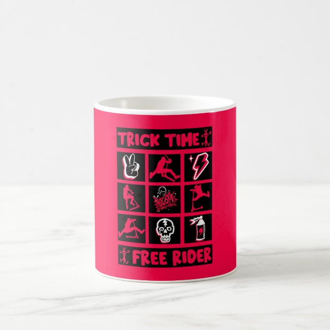Caneca De Café Patinete de truques de estilo livre (Centro)