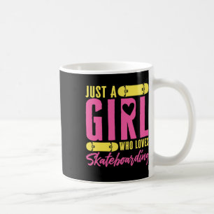 Caneca De Café Patinete Divertido Apenas Uma Garota Que Ama Skate