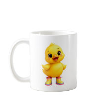 Patinho Amarelo Fofo Vestindo Botas Coloridas de C