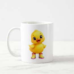 Caneca De Café Patinho Amarelo Fofo Vestindo Botas Coloridas de C