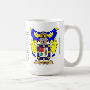 Caneca De Café Patino nomeia, a origem, o significado e a crista