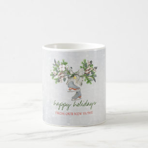 Caneca De Café Patins de gelo, Galho Neve Feriado