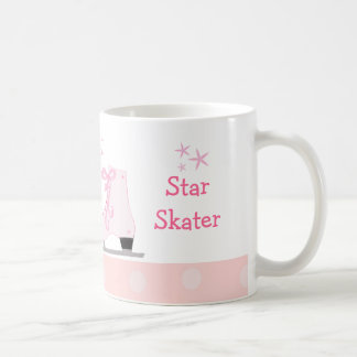 Caneca De Café Patins de Gelo Rosa - Patinadora Estrela