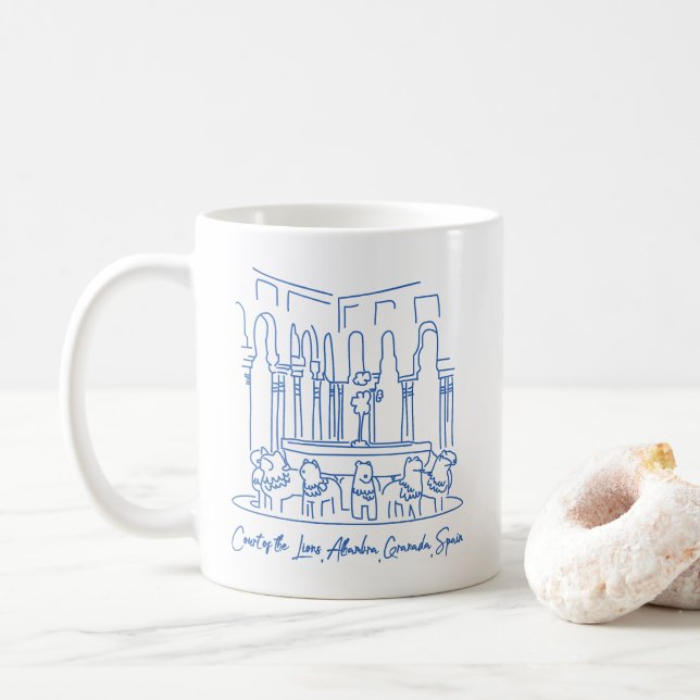 Caneca De Café Pátio dos Leões da Alhambra 1 (Com Donut)