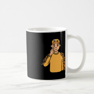 Caneca De Café Pato Animal ASL Gesto de Mão Surda Audição Perda d