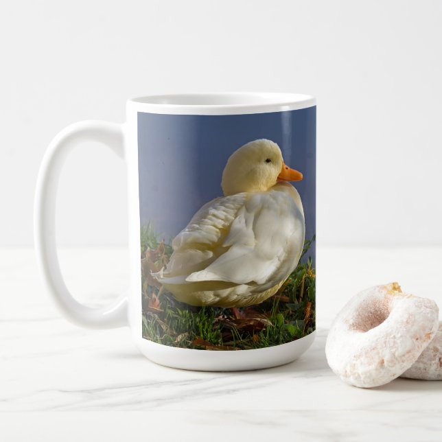 Caneca De Café Pato Branco Pequeno (Com Donut)