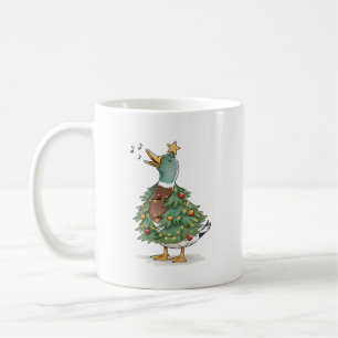 Caneca De Café Pato Cantando Árvore de Natal para Amor de Férias