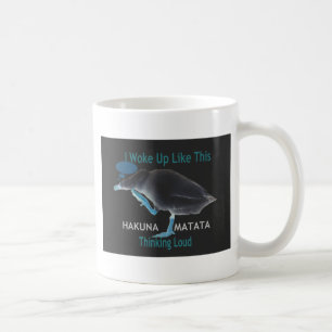 Caneca De Café Pato com eu acordei assim & Hakuna Matata Texto