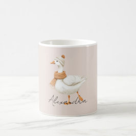 Caneca De Café Pato com Lenço Laranja