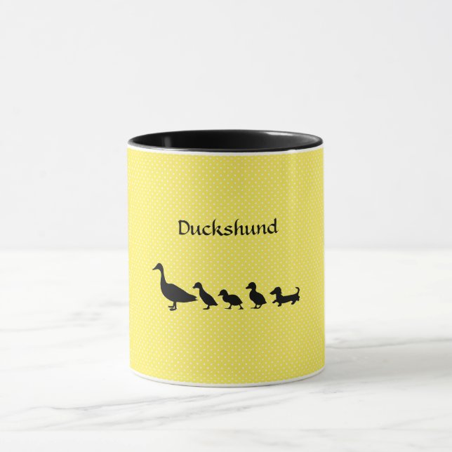Caneca de Café Pato Dachshund Engraçado (Centro)