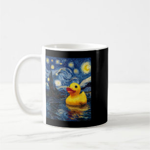 Caneca De Café Pato de Borracha Van Gogh Estilo Noite Estrelada