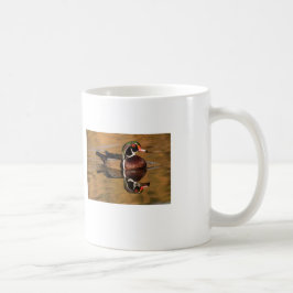 Caneca De Café Pato de madeira no lago Ouro