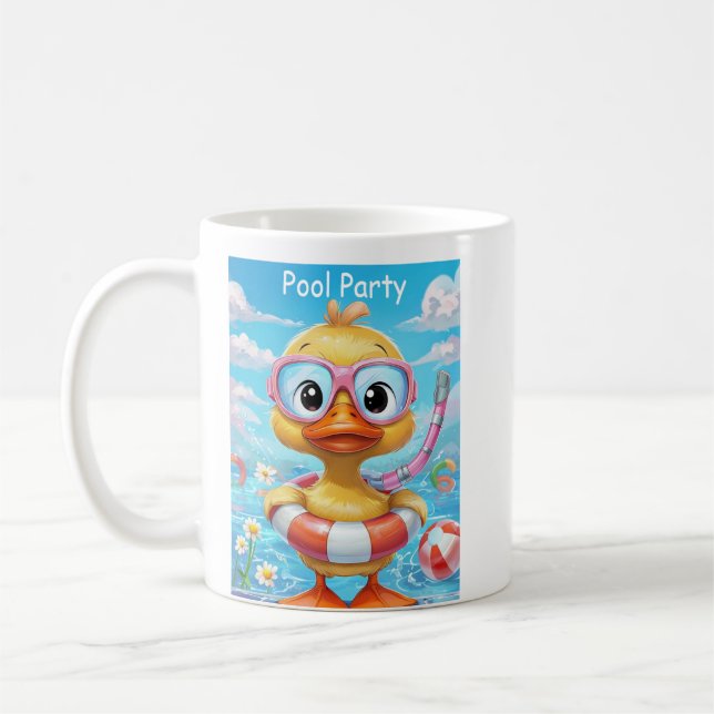 Caneca De Café Pato do Partido da Piscina de Caricatura com Snork (Esquerda)