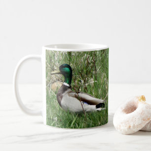 Caneca De Café Pato Drake Greenhead do pato selvagem B55 na grama