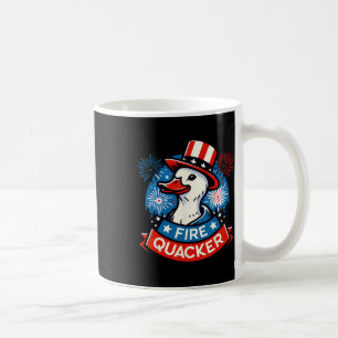 Caneca De Café Pato engraçado do Fire Quacker do Quatro de Julho
