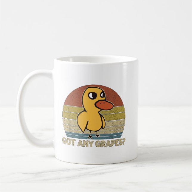 Caneca De Café Pato Engraçado Tem Algum Gráfico de Uvas Humor de  (Esquerda)
