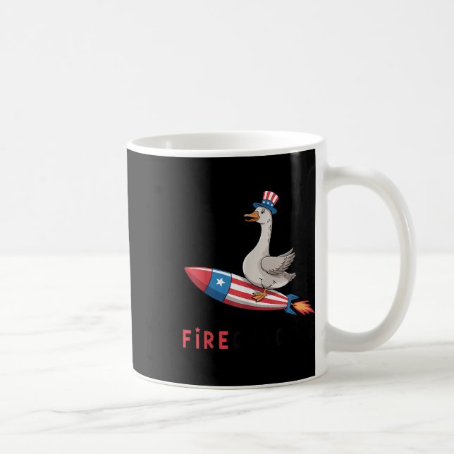 Caneca De Café Pato Firequacker Patriótico do Dia 4 de Julho Quar (Direita)