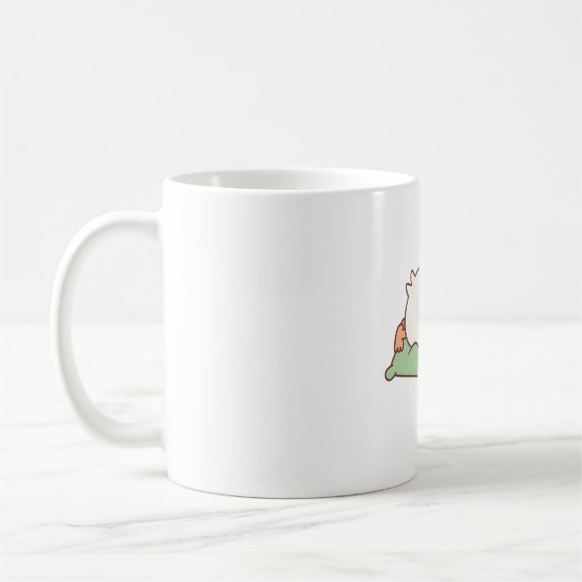 Caneca De Café Pato Fofo Dormindo no Travesseiro (Esquerda)