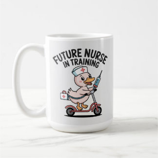 Caneca De Café Pato Fofo Enfermeira em Treinamento Futuro