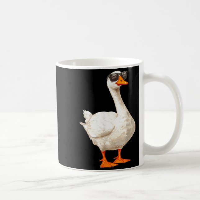 Caneca De Café Pato Ganso Bobo usando Óculos de Sol Gráfico Diver (Direita)