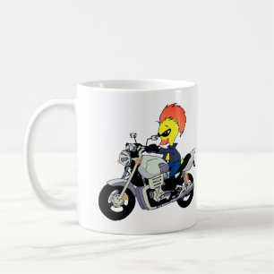 Caneca De Café Pato Legal Andando de Motocicleta