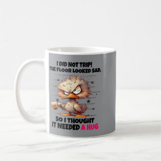 Caneca De Café Pato Não Tropeçou O Chão Parecia Triste Pensou Nee
