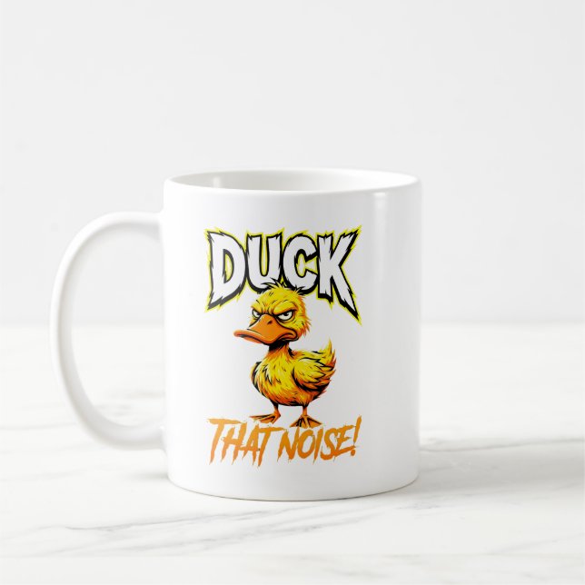 Caneca De Café Pato Sarcástico Cala Esse Barulho Meme Engraçado (Esquerda)