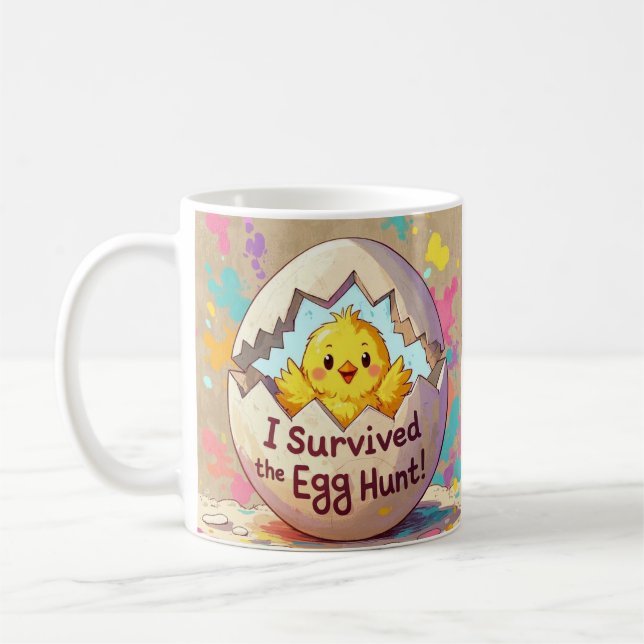Caneca De Café Pato Sobreviveu À Caça Do Ovo De Páscoa (Esquerda)