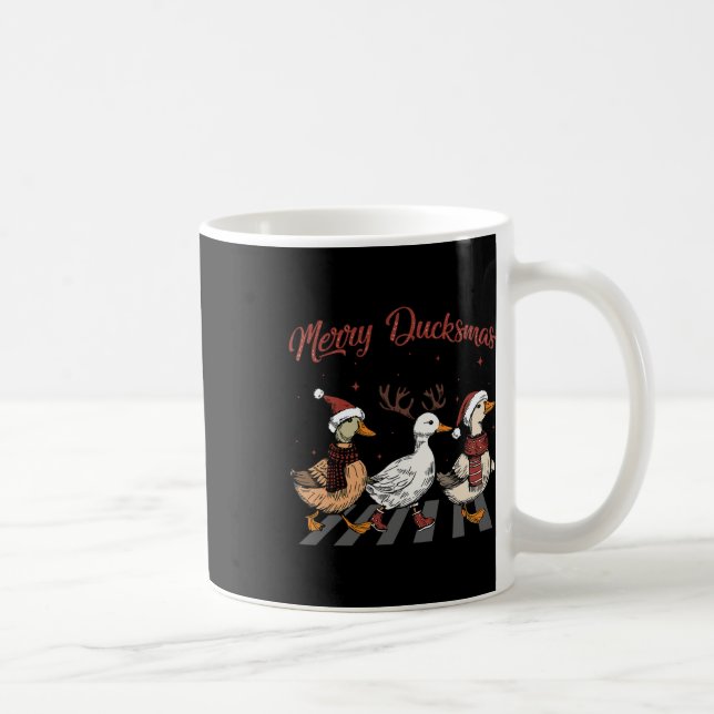 Caneca De Café Patos de Natal Felizes Ducksmas Engraçados Animais (Direita)