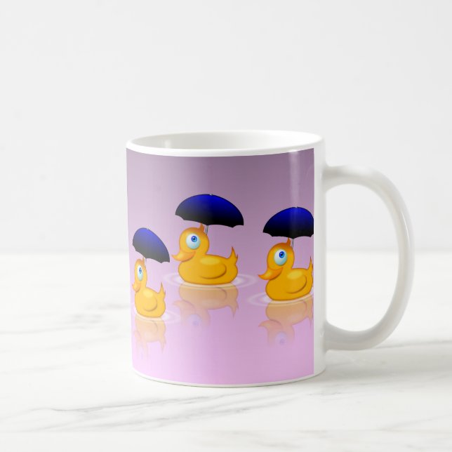 Caneca De Café Patos múltiplos do guarda-chuva (Direita)
