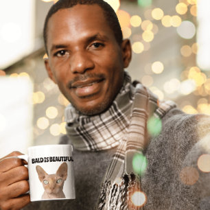 Caneca De Café PATOS SEM CABELO SPHYNX, canecas, Bald é lindo.