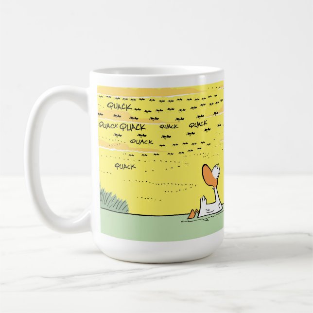 Caneca De Café Patos Voadores Engraçados Caricatura Café Mug (Esquerda)