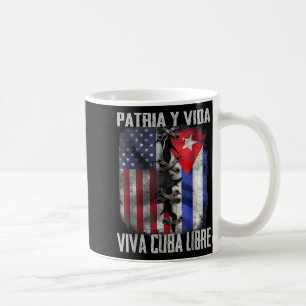 Caneca De Café Pátria E Vida Cuba Livre Patriótico Retro EUA