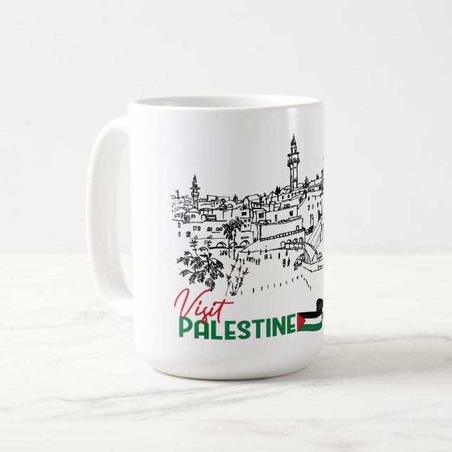 Caneca De Café Patrimônio e Esperança Palestinianos (Frente Esquerda)