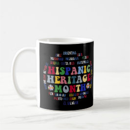 Caneca De Café Patrimônio Hispânico Mês Nomes de Países Latinos