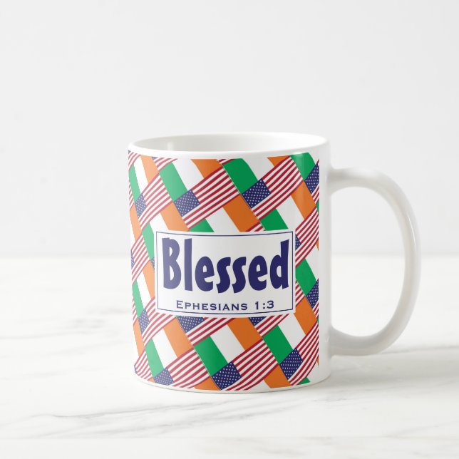 Caneca De Café Patrimônio Irlandês-Americano Personalizado BESSED (Direita)