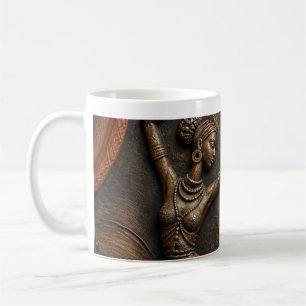 Caneca De Café Patrimônio Tribal Africano Arte Esculpida