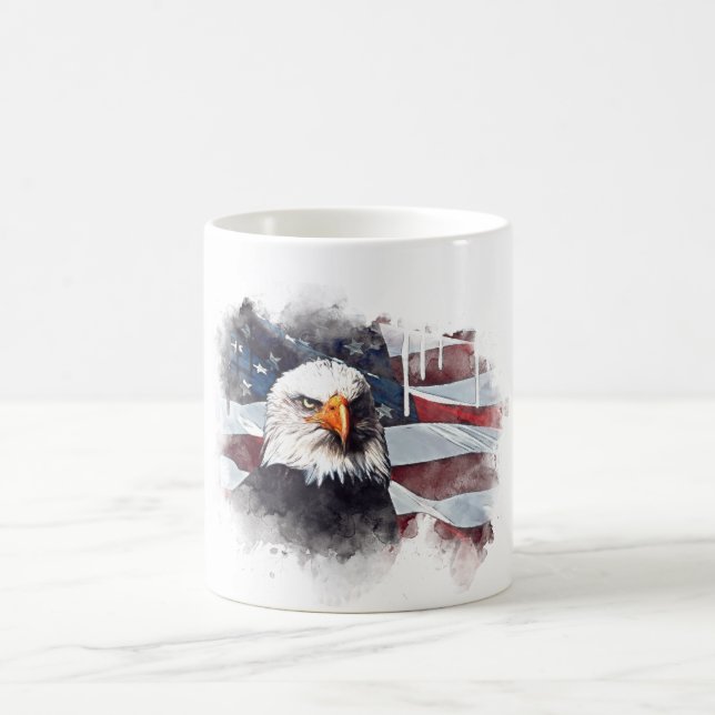 Caneca De Café *~* Patriot USA Eagle American Flag (Centro)