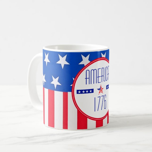 Caneca de Café Patriota Americana (Frente Esquerda)