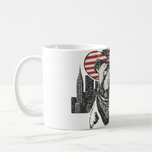 Caneca De Café Patriota Americano Pitbull Cowboy - Silhueta de NY
