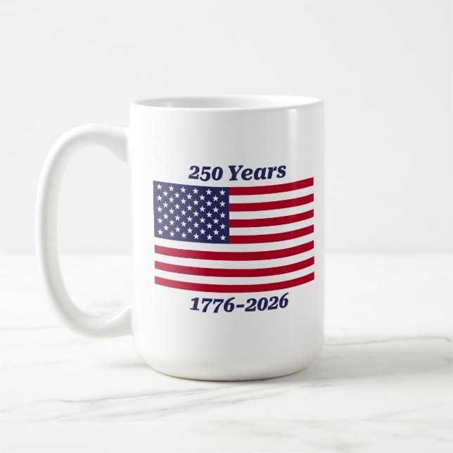 Caneca De Café Patriotic 250 Years 1776-2026 (Esquerda)