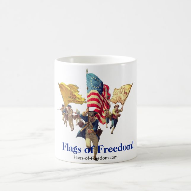 Caneca De Café Patriotic "3 Flags of Freedom" Coffee Mug (Centro)