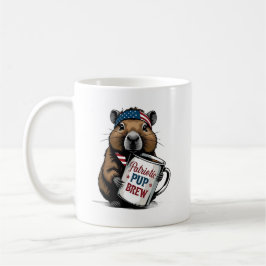 Caneca De Café Patriotic Capybara Coffee Mug