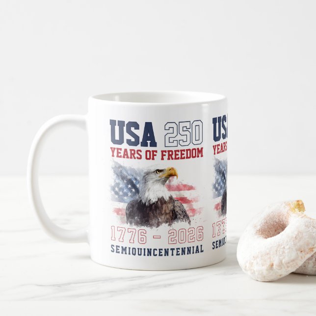 Caneca De Café Patriotic Freedom America's 250th Anniversary (Com Donut)