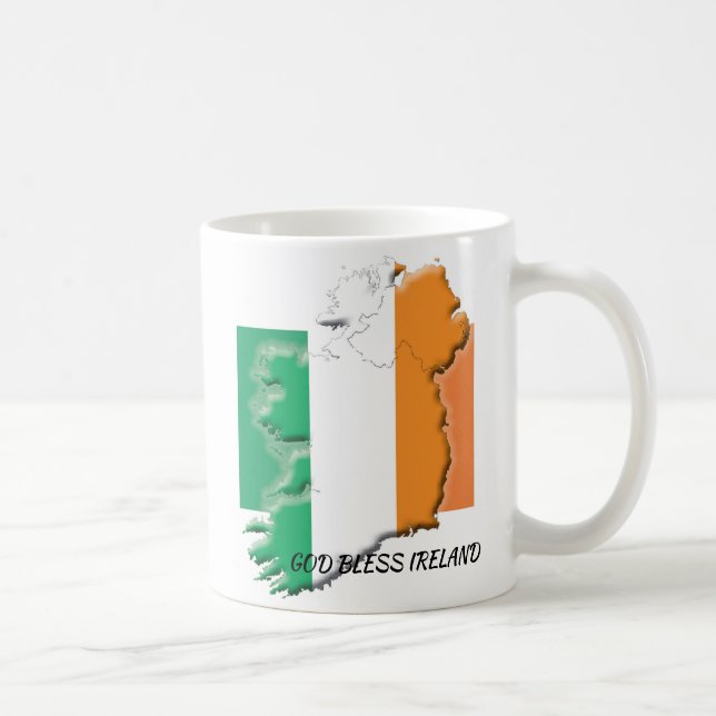 Caneca De Café Patriotic IRISH FLAG Deus abençoe Irlanda (Direita)