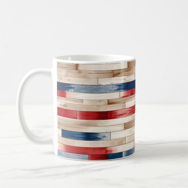 Caneca De Café Patriotic Painted Planks  (Esquerda)