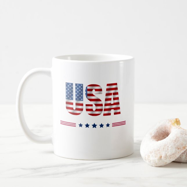 Caneca De Café Patriotic USA Mug (Com Donut)