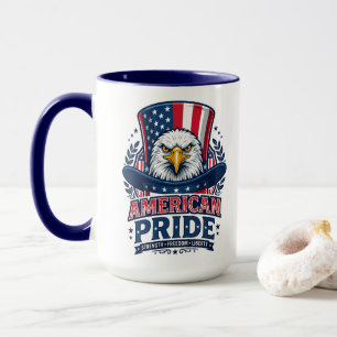 Caneca de Café Patriótica Águia Americana Orgulho 