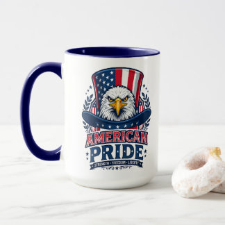 Caneca de Café Patriótica Águia Americana Orgulho 