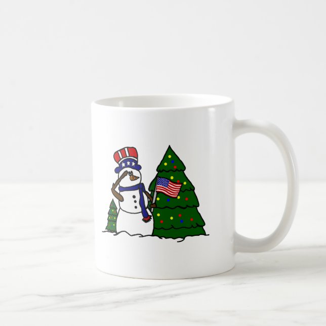 Caneca de café patriótica do boneco de neve do (Direita)